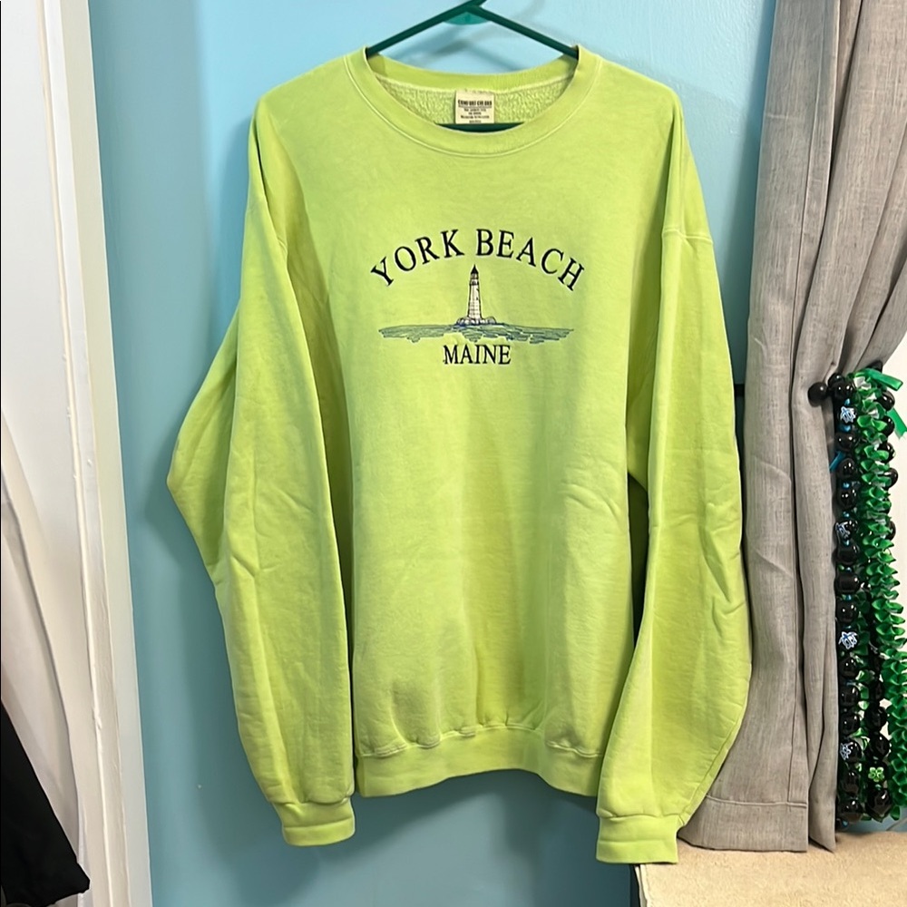 Comfort Colors York Beach Crewneck Sweater - Bright Green